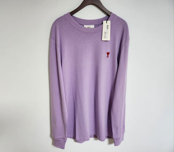 AMI [XXL] Flieder Small Herzstickerei Langarm T-Shirt E21HJ005 76656052