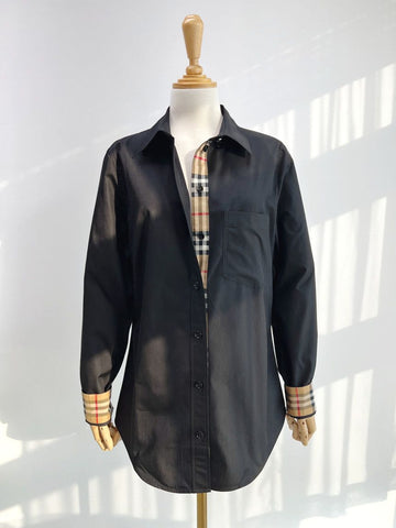 BURBERRY Karo Damenhemd LAPWING schwarz Baumwolle 80678121 76741826