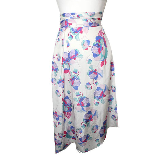 Isabel Marant White Floral Silk Skirt 44 76748704