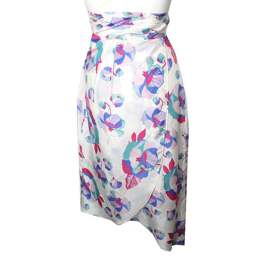 Isabel Marant White Floral Silk Skirt 44 76748704