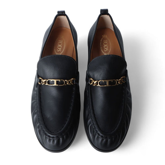 TODS XXW19K0HC80SOMB999 Tチェーンレザー ローファー 36.5サイズ/32337-1 76864268