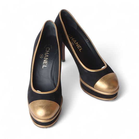 CHANEL G29181 Pumps aus Wildleder in Two-Tone 37C/32342 76939127