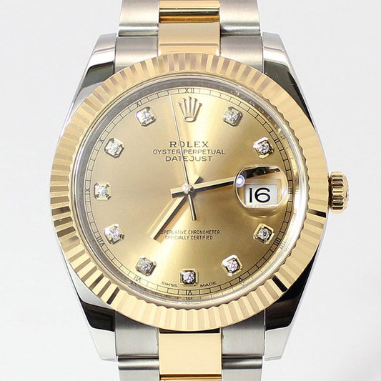 Rolex Datejust 41MM Champagne 10P Diamond Combination Watch 126333 76942692