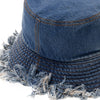 Fendi Denim Logo Fringe Bucket Hat 76972262 [P]