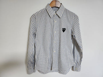 COMME DES GARCONS Streifen Herz Aufnäher Damen Hemd AZ-B005 76985365