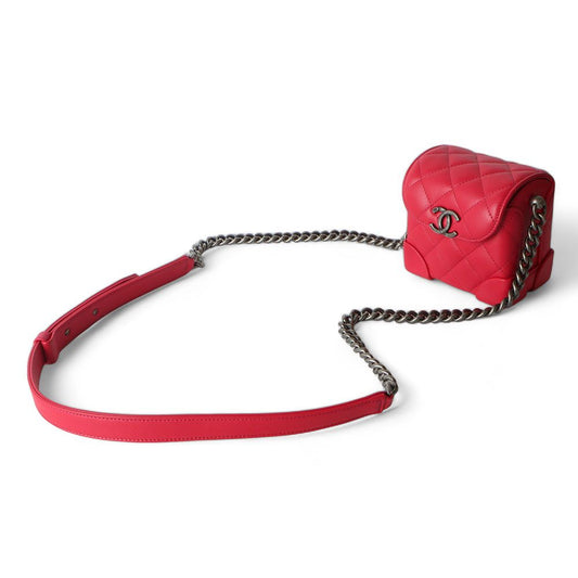 CHANEL AS1348 ラムスキン レッド アンティーク シルバー ミニ チェーン ジェニ バッグ/32358-1 77062270