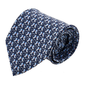 Salvatore Ferragamo Bird Print Silk Tie 35 0813 NAVY 0757902 77282166