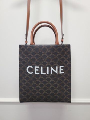 CELINE Trois Foulards Canvas Vertikal Cabas Tasche Klein 77333797