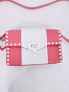 VALENTINO Pink Weiße Rockstud Schultertasche 77393782 [P]