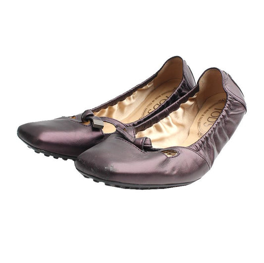 TODS Lila-Braune Mary Jane Flachschuhe 8 77600755
