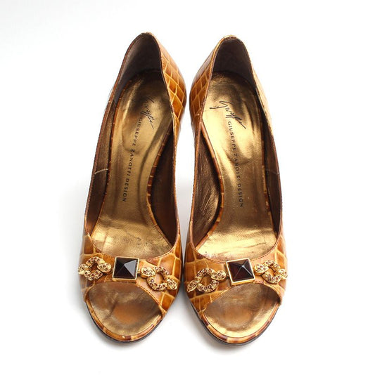 GIUSEPPE ZANOTTI Wani Muster Gold Pumps 36 77601257