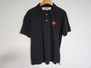Comme Des Garcons Black Red Patch Men's Short Sleeve Polo C0706 77615392