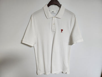 AMI [XL] Kleines Herzstickerei Kurzarm Poloshirt BFHPL001 77615440