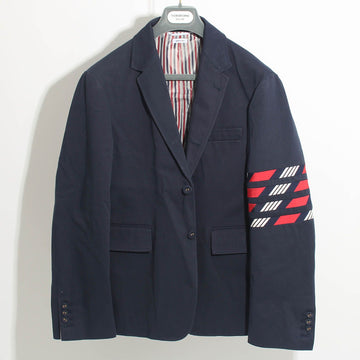 THOM BROWNE Blazer aus Seide und Baumwolle mit 4 Streifen in Navy MJU490C F0572 960 77646413