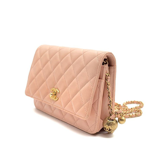 CHANEL ラムスキン ゴールデンボール WOC ミニ クロスバック L556224 77687157