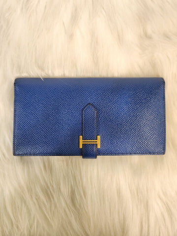 HERMES Bearn Geldbörse Blau (U-Gravur) Zustand A 77767659