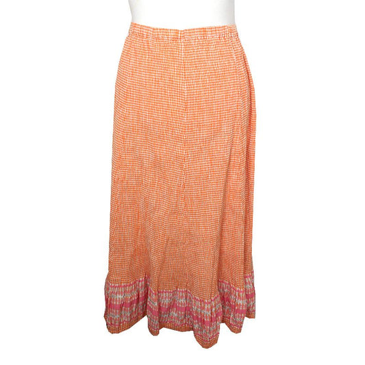 TSUMORI CHISATO Orange Check Skirt 55, 66 77767694