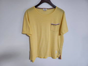 THOM BROWNE Gelbes Hidden Kurzarm-T-Shirt MJS010E0047740 77916845