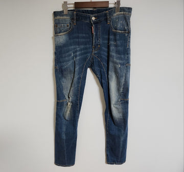 DSQUARED2 Yellow Patch Slim Biker Fit Jeans 46 78002137