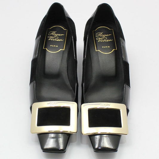 ROGER VIVIER Schwarze Belle Vivier Pumps mit goldfarbigem Metalldraht 35 78179525