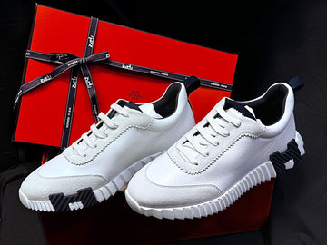 HERMES バウンシングスニーカー ホワイト ネイビー 41 78453600