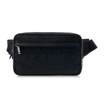 Salvatore Ferragamo 24 1480 NERO CALF GANCINI BELT BAG 0769479 78469190