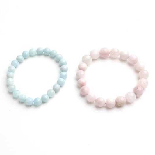 Other Brand Aquamarine Kunzite Raw Stone Bracelet Set 78475531