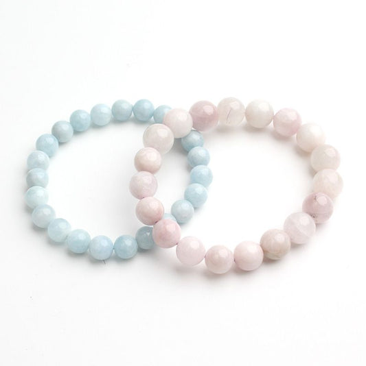 Other Brand Aquamarine Kunzite Raw Stone Bracelet Set 78475531