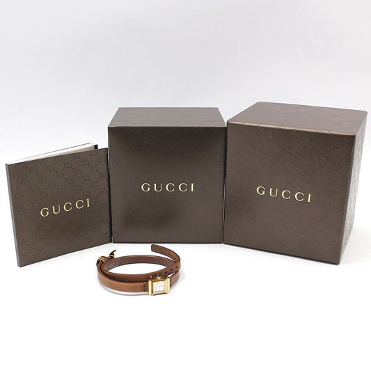 Gucci G Frame Gold Plated Square Double Strap Quartz Watch YA128521 78648485