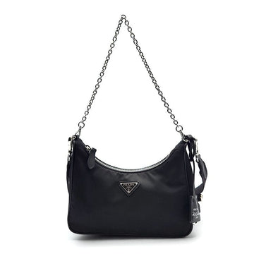 PRADA リナイロンテスートチェーンストラップホーボーバッグ (1BH204) 78722864