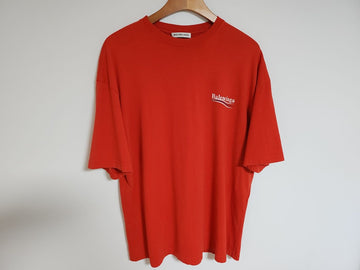 Balenciaga Red Wave Logo Oversized T-shirt 518213 78833204