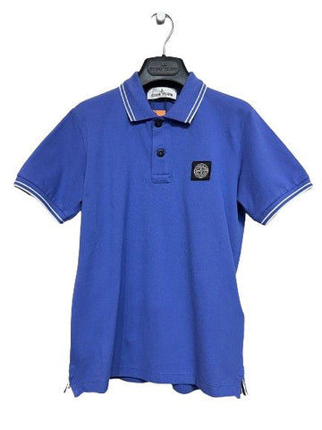 Stone Island Kids Blue Collar T-Shirt for Girls 79119019