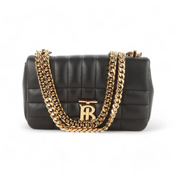 BURBERRY Quilted TB Lola Mini Chain Crossbody aus schwarzem Leder 8059492 79216938