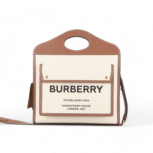 BURBERRY 8031745 ツートン キャンバス ポケットバッグ ミディアム/32572 79218978