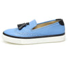 HERMES Blauschwarze zweifarbige Leder-Tassel Wingtip Slipper 35 79423076 [P]