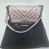 CHANEL Chevron Silver Boy Bag Medium M Shoulder Bag 24 Series 79432021 [P]