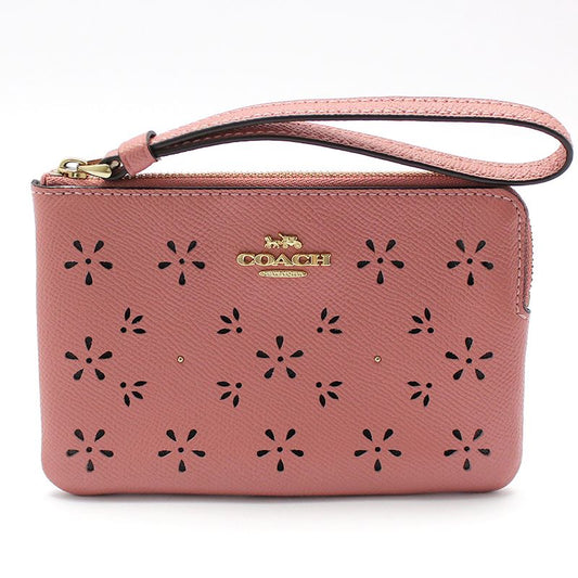 COACH F27464 ピンク パフォレート レザー リスリット ミニ ポーチ 79556448