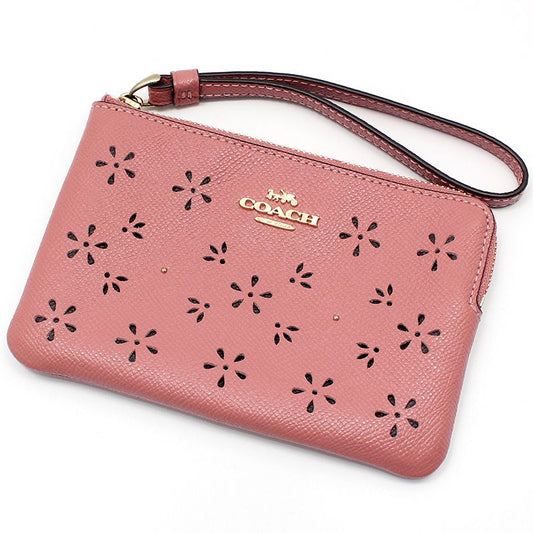COACH F27464 ピンク パフォレート レザー リスリット ミニ ポーチ 79556448