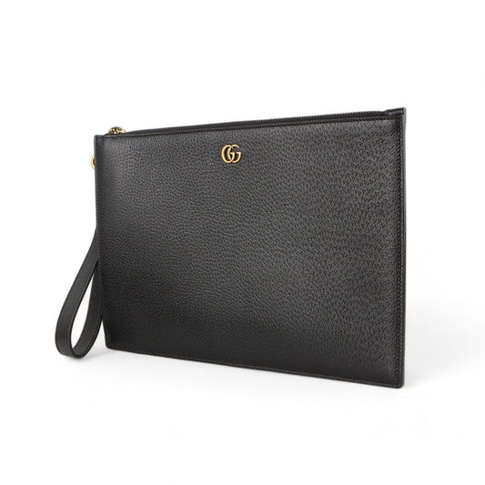 GUCCI 475317 ゴールド GG マーモント クラッチバッグ (保証書)/32599 79627656
