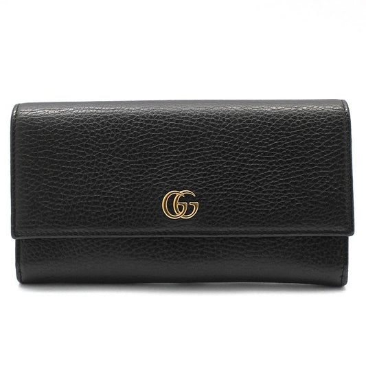 Gucci Black Leather GG Marmont Long Wallet 456116 79648608