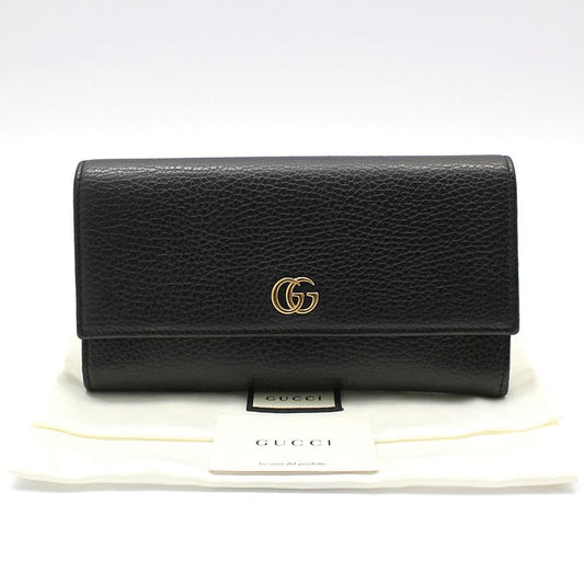 Gucci Black Leather GG Marmont Long Wallet 456116 79648608