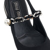 MIU MIU ベルベットおよびパテントレザーのスリングバック 79710263 [P]