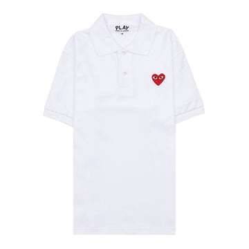 COMME DES GARCONS AZ T006 051 ホワイト メンズ ハート 半袖 ポロシャツ 79710651
