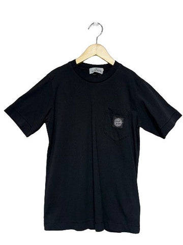 STONE ISLAND Schwarz Pocket Round T-Shirt Kurzarm Jungs 761620347 79713526