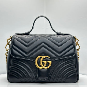 GUCCI Matelassé Chevron GG Marmont Small Top Handle 498110 80148326