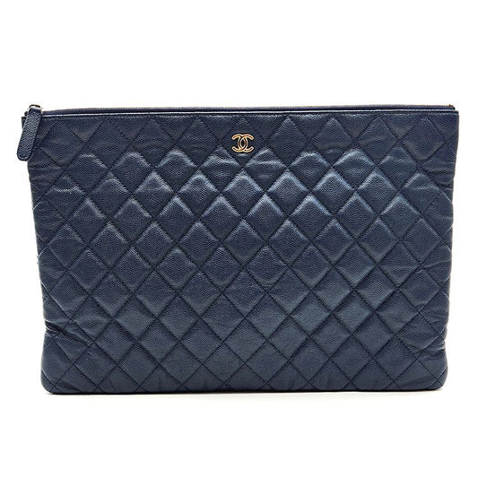 CHANEL キャビア クラッチ ラージ L718936 80373052