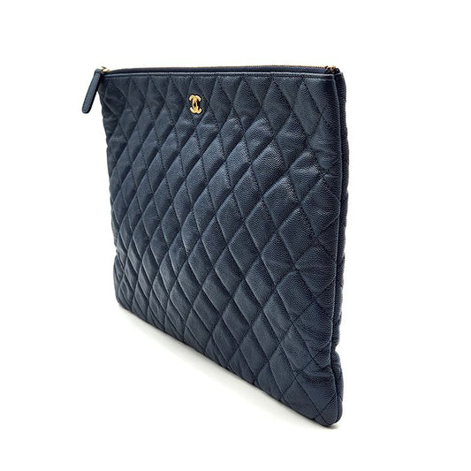 CHANEL キャビア クラッチ ラージ L718936 80373052