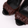 Burberry Dark Brown Patent Open Toe Women's Shoes 80531779 [P]