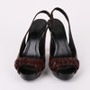 Burberry Dark Brown Patent Open Toe Women's Shoes 80531779 [P]