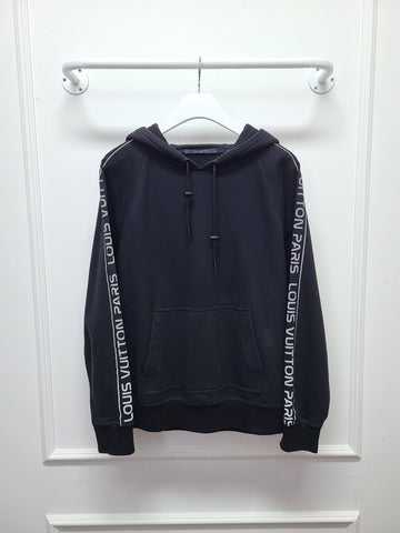 LOUIS VUITTON Schwarzer Schriftzug Reflektierende Kapuzenpullover 80575339